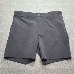 FLX Performance Tech Shorts Mens 40 Gray Excellent Grid Pattern Stretch Golf